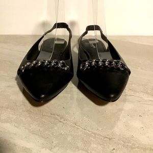 Coach Women’s Rodney Silver Chain Detail Slingback Flats Sz 7